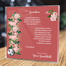 Load image into Gallery viewer, Glass Message Card and Pendant Necklace in Multi Styles, Grandma From Grandchild, Shipping Included