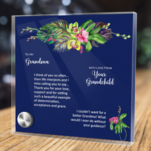 Load image into Gallery viewer, Glass Message Card and Pendant Necklace in Multi Styles, Grandma From Grandchild, Thank You For Love & Support, Shipping Included
