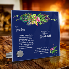 Load image into Gallery viewer, Glass Message Card and Pendant Necklace in Multi Styles, Grandma From Grandchild, Thank You For Love & Support, Shipping Included