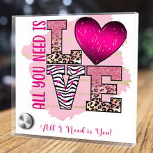 Load image into Gallery viewer, Love is All You Need, All I Need is You - Glass Message Display and Choice of Gorgeous Pendant in Multi Styles - Shipping Included
