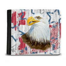 Load image into Gallery viewer, Patriotic Watercolor Bald Eagle Graphic Man's Wallet - Great Father's Day, Birthday, Christmas Gift - Shipping Included