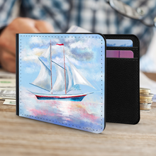Load image into Gallery viewer, Multi Mast Sailboat at Sea Graphic Men's Wallet - Great Father's Day, Birthday, Christmas Gift - Shipping Included