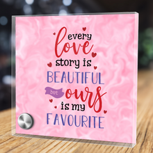 Load image into Gallery viewer, Every Love Story Is Beautiful - Glass Message Display and Choice of Gorgeous Pendant in Multi Styles - Shipping Included