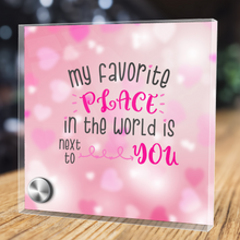 Load image into Gallery viewer, My Favorite Place In The World Is Next To You -Glass Message Display and Choice of Gorgeous Pendant in Multi Styles - Shipping Included