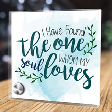 Load image into Gallery viewer, I Have Found The One Whom My Soul Loves - Glass Message Display and Choice of Gorgeous Pendant in Multi Styles - Shipping Included