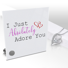 Load image into Gallery viewer, I Just Absolutely Adore You - Glass Message Display and Choice of Gorgeous Pendant in Multi Styles - Shipping Included