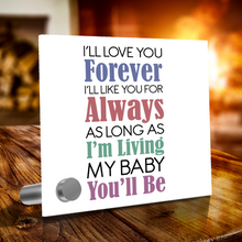 Load image into Gallery viewer, I'll Love You Forever - Glass Message Display and Choice of Gorgeous Pendant in Multi Styles - Shipping Included