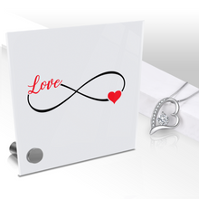 Load image into Gallery viewer, Infinity Love - Glass Message Display and Choice of Gorgeous Pendant in Multi Styles - Shipping Included