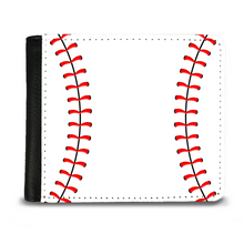 Load image into Gallery viewer, Baseball Stitching Graphic Men's Bi-Fold Wallet, Sensible Organizer, Shipping Included