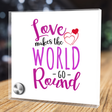 Load image into Gallery viewer, Love Makes The World Go Round - Glass Message Display and Choice of Gorgeous Pendant in Multi Styles - Shipping Included