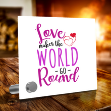 Load image into Gallery viewer, Love Makes The World Go Round - Glass Message Display and Choice of Gorgeous Pendant in Multi Styles - Shipping Included