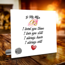 Load image into Gallery viewer, To My Wife - Glass Message Display and Choice of Gorgeous Pendant in Multi Styles - Shipping Included