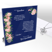 Load image into Gallery viewer, To My Grandma, You're a Beautiful Example - Glass Message Display and Choice of Gorgeous Pendant in Multi Styles - Shipping Included