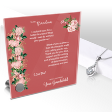 Load image into Gallery viewer, To My Grandma, I Think of You Often - Glass Message Display and Choice of Gorgeous Pendant in Multi Styles - Shipping Included