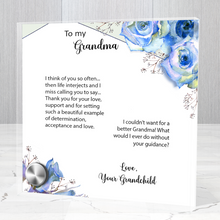 Load image into Gallery viewer, To My Grandma, Thank You - Glass Message Display and Choice of Gorgeous Pendant in Multi Styles - Shipping Included