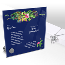 Load image into Gallery viewer, To My Grandma, Appreciation - Glass Message Display and Choice of Gorgeous Pendant in Multi Styles - Shipping Included