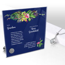 Load image into Gallery viewer, To My Grandma, Appreciation - Glass Message Display and Choice of Gorgeous Pendant in Multi Styles - Shipping Included