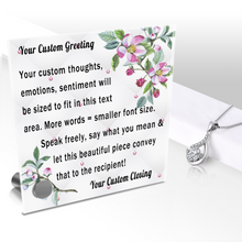 Load image into Gallery viewer, Personalize Your Thoughts & Emotions with Our Luxury Tufted Apple Blossom Gift Set: Glass Message Card and Stunning Piece of Jewelry - Shipping Included