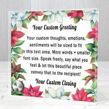 Load image into Gallery viewer, Personalize Your Thoughts & Emotions with Our Luxury Poinsettia Frame Gift Set: Glass Message Card and Stunning Pendant - Shipping Included