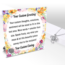 Load image into Gallery viewer, Personalize Your Thoughts & Emotions with Our Luxury Round Floral Frame Gift Set: Glass Message Card and Stunning Pendant - Shipping Included
