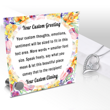 Load image into Gallery viewer, Personalize Your Thoughts & Emotions with Our Luxury Round Floral Frame Gift Set: Glass Message Card and Stunning Pendant - Shipping Included