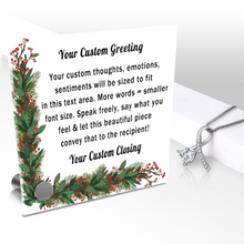 Load image into Gallery viewer, Personalize Your Thoughts & Emotions with Our Christmas Mistletoe Gift Set: Glass Message Card and Stunning Pendant - Shipping Included