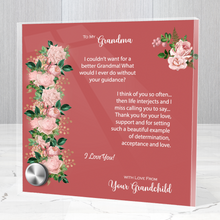 Load image into Gallery viewer, Glass Message Card and Pendant Necklace in Multi Styles, Grandma From Grandchild, Shipping Included