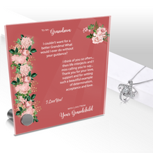 Load image into Gallery viewer, Glass Message Card and Pendant Necklace in Multi Styles, Grandma From Grandchild, Shipping Included