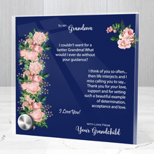 Load image into Gallery viewer, Glass Message Card and Pendant Necklace in Multi Styles, Grandma From Grandchild, I Think of You Often, Shipping Included