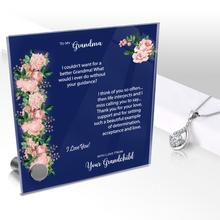 Load image into Gallery viewer, Glass Message Card and Pendant Necklace in Multi Styles, Grandma From Grandchild, I Think of You Often, Shipping Included