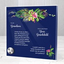 Load image into Gallery viewer, Glass Message Card and Pendant Necklace in Multi Styles, Grandma From Grandchild, Thank You For Love & Support, Shipping Included