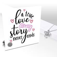Load image into Gallery viewer, True Love Story Never Ends - Glass Message Display and Choice of Gorgeous Pendant in Multi Styles - Shipping Included