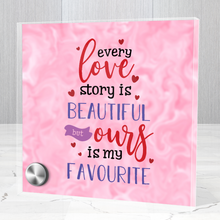 Load image into Gallery viewer, Every Love Story Is Beautiful - Glass Message Display and Choice of Gorgeous Pendant in Multi Styles - Shipping Included