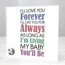 Load image into Gallery viewer, I'll Love You Forever - Glass Message Display and Choice of Gorgeous Pendant in Multi Styles - Shipping Included