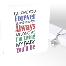 Load image into Gallery viewer, I'll Love You Forever - Glass Message Display and Choice of Gorgeous Pendant in Multi Styles - Shipping Included