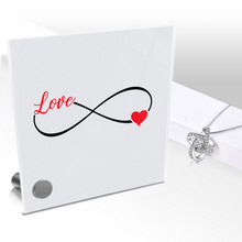 Load image into Gallery viewer, Infinity Love - Glass Message Display and Choice of Gorgeous Pendant in Multi Styles - Shipping Included