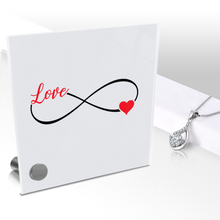 Load image into Gallery viewer, Infinity Love - Glass Message Display and Choice of Gorgeous Pendant in Multi Styles - Shipping Included