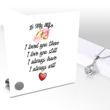 Load image into Gallery viewer, To My Wife - Glass Message Display and Choice of Gorgeous Pendant in Multi Styles - Shipping Included