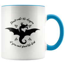 Load image into Gallery viewer, Don't Wake the Dragon 11oz Accent Color Mug, Multi Colors, Shipping Included
