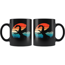 Load image into Gallery viewer, Retro Dragons, Full Length or Profile, 11 oz Ceramic Black Mug, Free Shipping