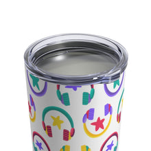 Load image into Gallery viewer, Brightly Colored All Over Headphones Print Insulated Tumbler 10oz Unisex Gift Musician Shipping Included
