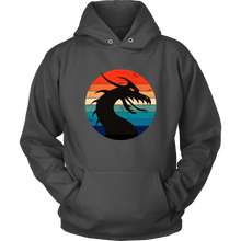 Load image into Gallery viewer, Retro Dragon Profile Unisex Hoodie, Multi Colors, Extended Sizes Available, Free Shipping