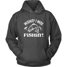 Load image into Gallery viewer, Wishin' I Was Fishing Unisex Hoodie, Multi Colors, Extended Sizes, Shipping Included