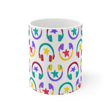Load image into Gallery viewer, Brightly Colored Headphones Mug 11oz/15oz DeeJay DJ Musician Gift Unisex Shipping Included