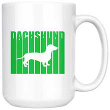 Load image into Gallery viewer, Retro Cool Dachshund Text Mug, 15 oz, Multiple Colors - Free Shipping
