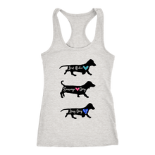 Load image into Gallery viewer, Doxie By Any Other Name Ladies Racerback Tank, Multi Colors - Free Shipping