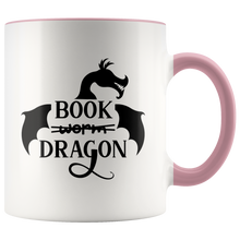 Load image into Gallery viewer, Book Dragon 11oz Accent Color Mug, Multi Colors, Shipping Included