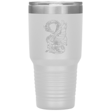 Load image into Gallery viewer, Tattoo Inspired Dragon Design, 30oz Insulated Travel Tumbler, Laser Etched, Multi Colors, Shipping Included