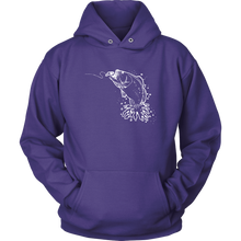 Load image into Gallery viewer, Jumping Bass on Line, Unisex Hoodie, Extended Sizes, Multi Colors, Shipping Included
