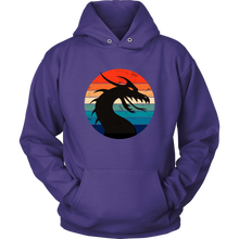 Load image into Gallery viewer, Retro Dragon Profile Unisex Hoodie, Multi Colors, Extended Sizes Available, Free Shipping
